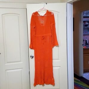 Midi knit dress wim cover up.